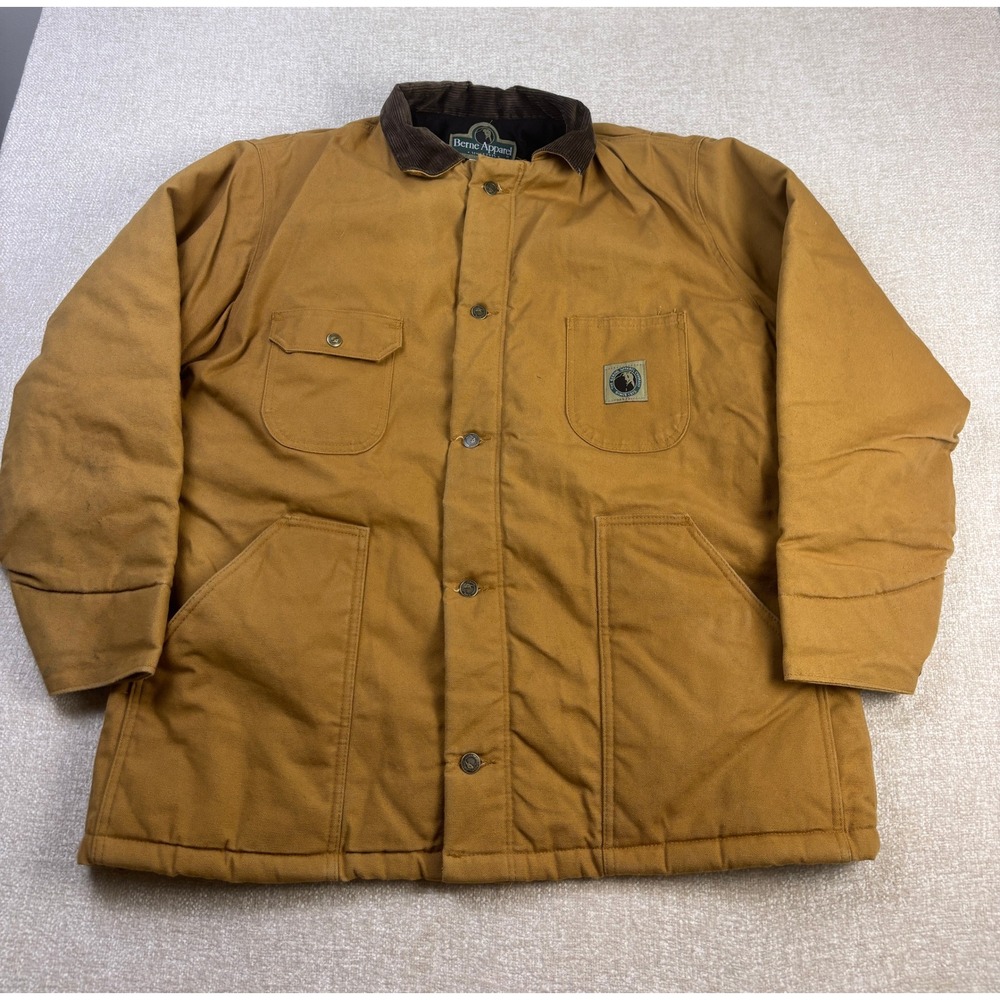 Berne Apparel Mens Brown Cotton Duck Canvas Chore Coat Jacket CH334BDR Large Reg